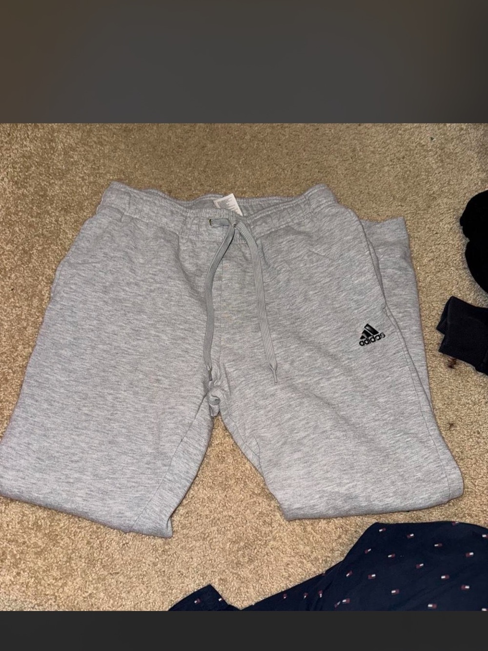 adidas Gray Men's Fleece Sweatpants with Drawstring